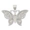 Sterling Silver Mother of Pearl Butterfly Pendant Jewerly 40.3mm x 51.6mm